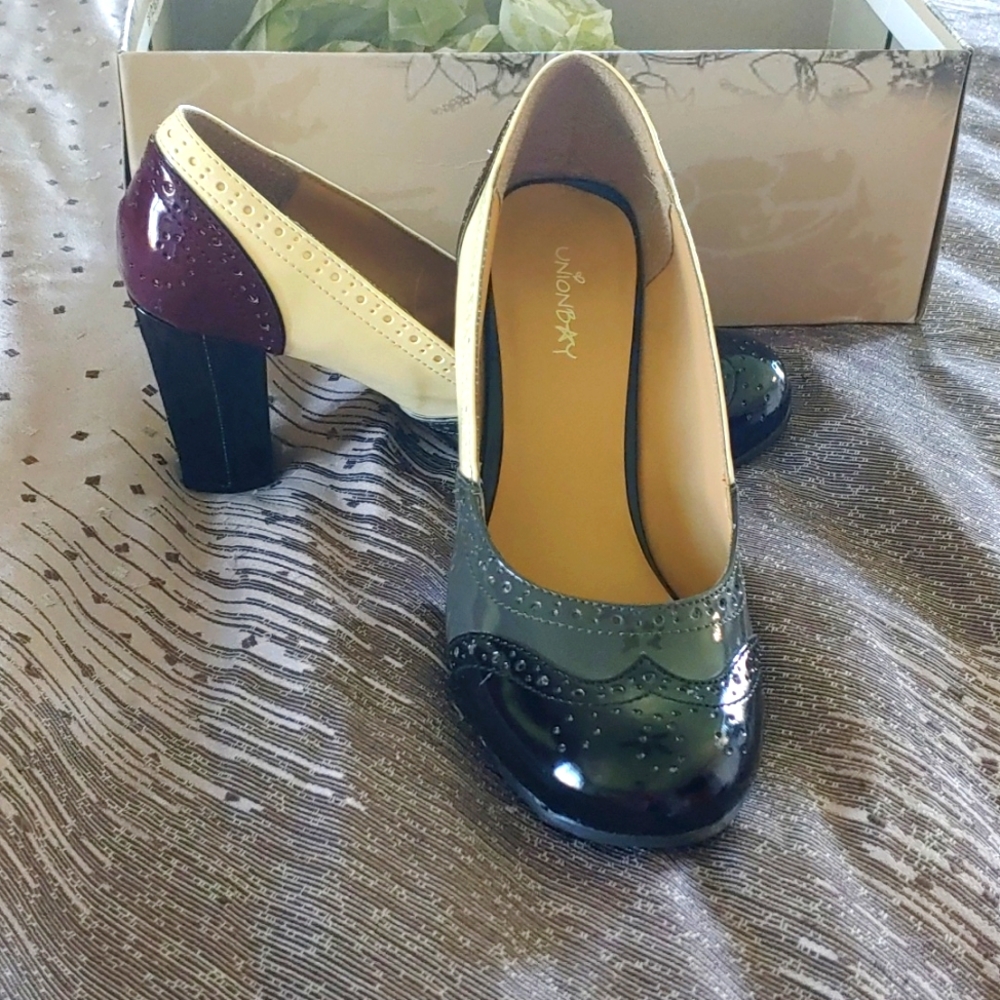 Unionbay block heels patent leather